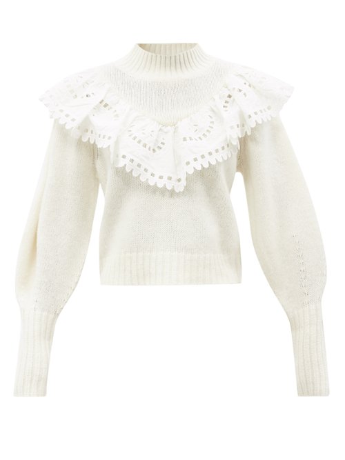 Sea Santos Ruffled-collar Wool-blend Sweater