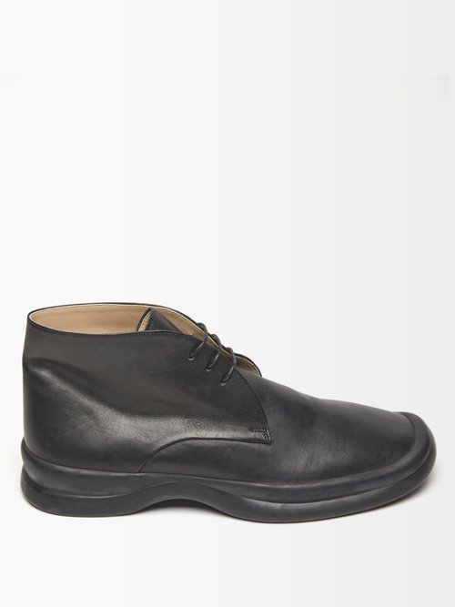 The Row - Town Leather Boots Black