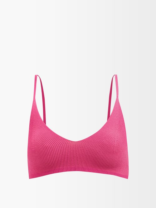 Jacquemus - Valensole Ribbed Bralette Pink