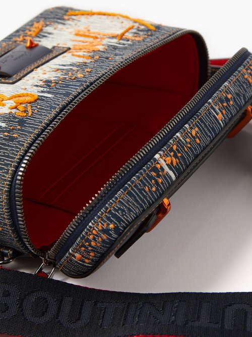 CHRISTIAN LOUBOUTIN Blaster Monogrammed Textured-Leather Wash Bag for Men