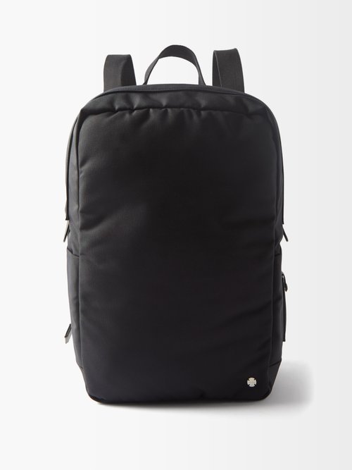 The Row Logo-engraved Canvas Backpack In Black | ModeSens