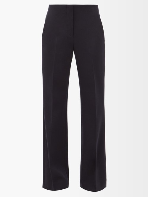 The Row - Vasco Cotton-twill Tailored Trousers - Womens - Navy