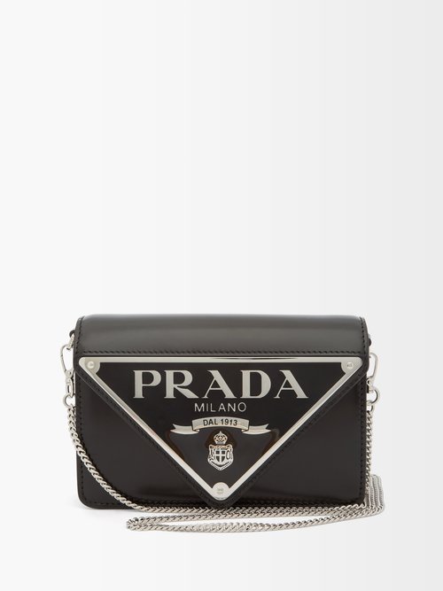 Prada – Triangle-logo Buffed-leather Shoulder Bag – Womens – Black