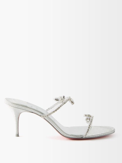 Christian Louboutin Just Queen 100 Crystal-embellished Leather Sandals