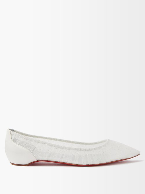 Christian Louboutin – Kate Draperia Glittered Tulle And Satin Pumps – Womens – Ivory