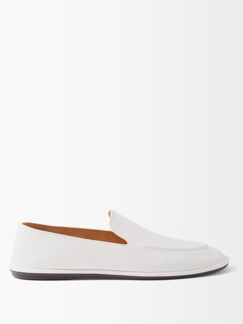 The Row - Canal Grained-leather Loafers White