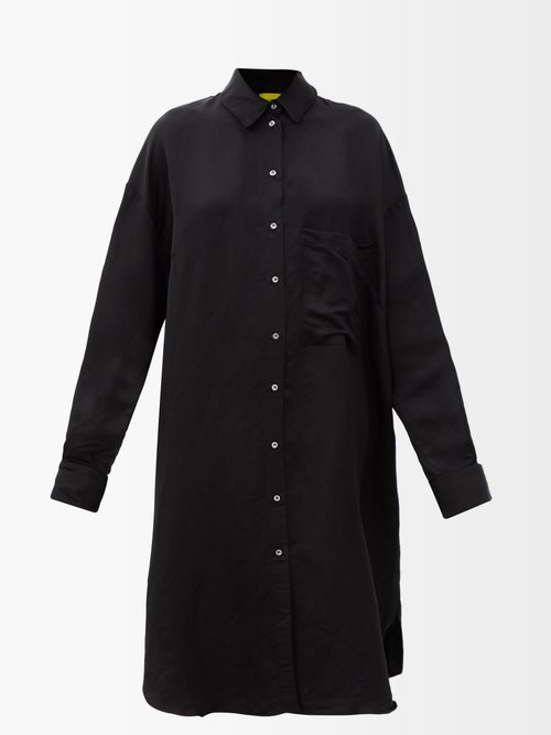 Marques'Almeida Detachable-cuff Linen-blend Satin Shirt Dress