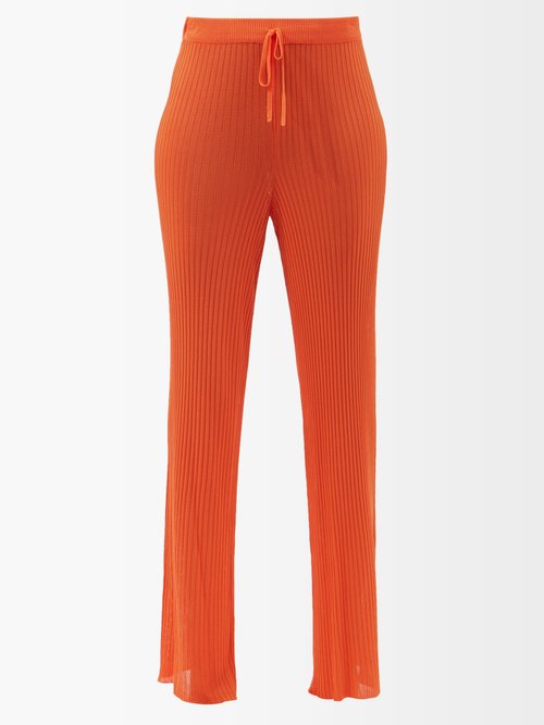Marques'Almeida High-rise Ribbed-knit Trousers