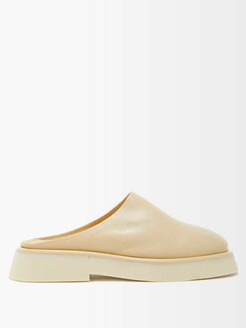 Wandler – Rosa Leather Backless Loafers Beige