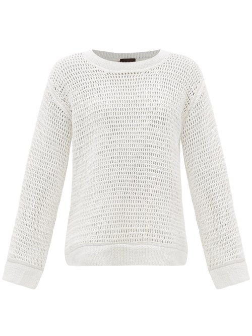Albus Lumen - Oversized Cotton-crochet Sweater White
