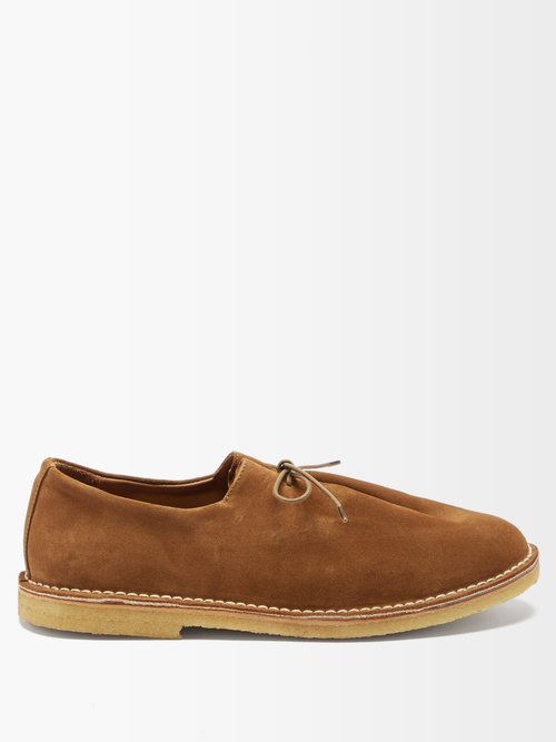 Jacques Soloviere Calvi Suede Derby Shoes In Brown