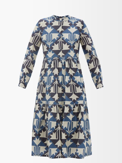 Sea Paloma Geometric-print Cotton-poplin Dress