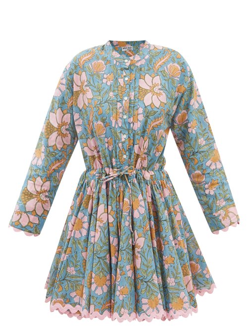 Juliet Dunn Floral-print Cotton-voile Mini Dress
