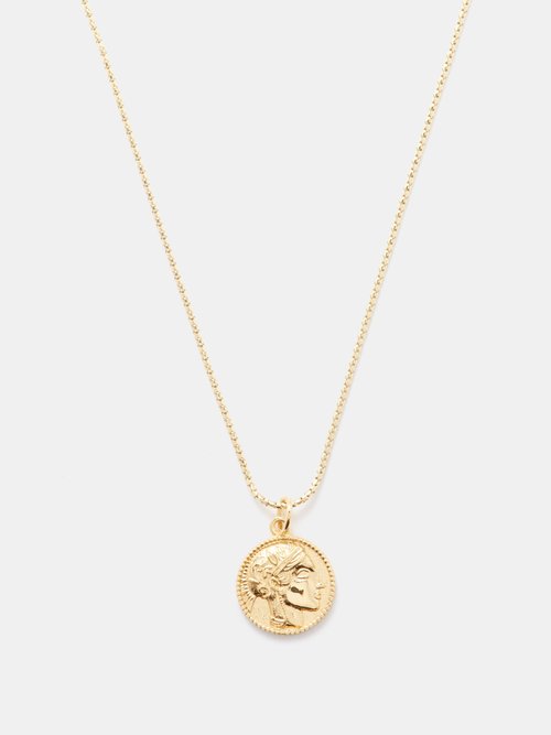Hermina Athens – Athena Coin Charm & Gold-plated Necklace – Womens – Gold