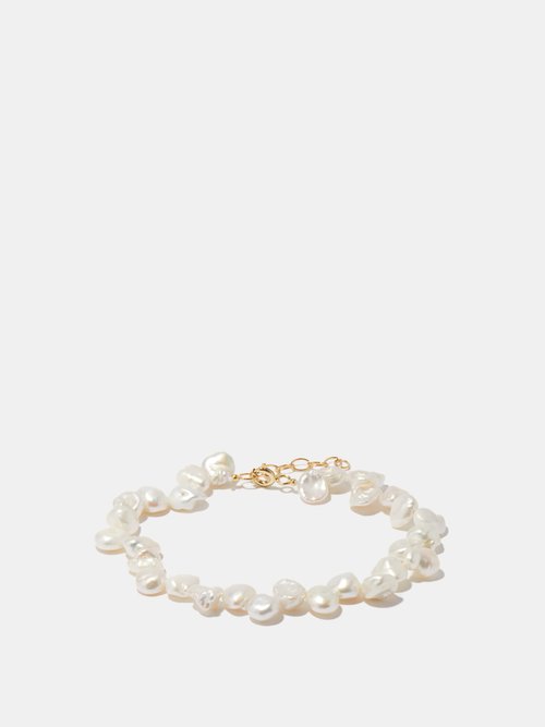 Hermina Athens Fistitki Pearl & Gold-plated Anklet