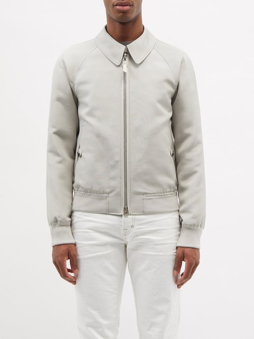 Tom Ford - Raglan-sleeve Wool-blend Canvas Jacket - Mens - Light Grey