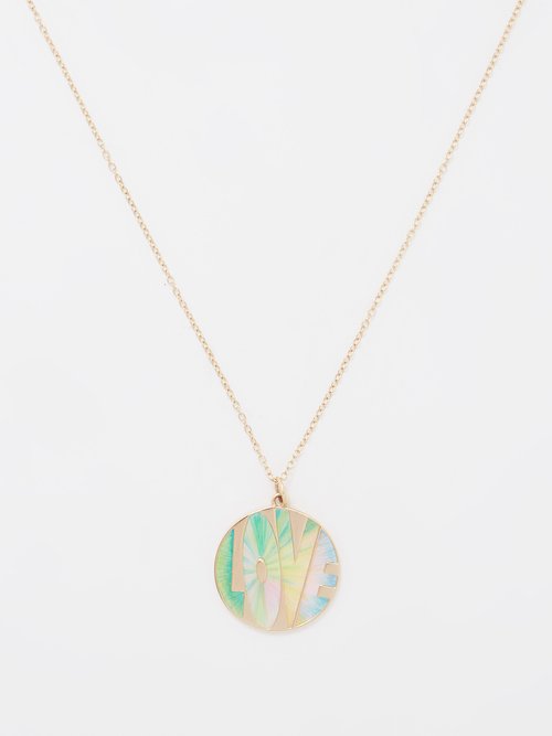 Alison Lou All You Need Is Love 14kt Gold Necklace