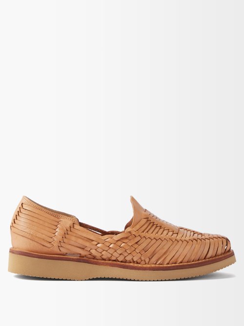 Yuketen - Alejandro Woven-leather Loafer Sandals - Mens - Beige