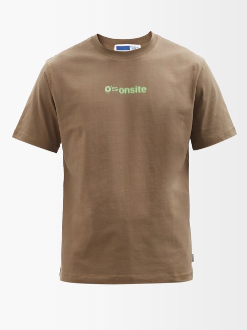 Affxwrks - Onsite-print Organic-cotton T-shirt - Mens - Brown