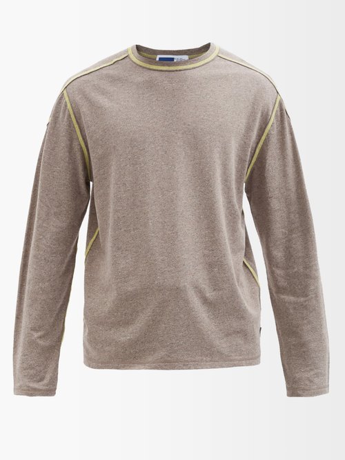 Affxwrks - Boxed Cotton-jersey Long-sleeved T-shirt - Mens - Brown