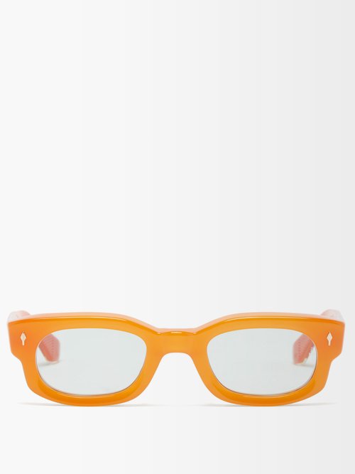 Jacques Marie Mage - Whiskeyclone Square Acetate Sunglasses - Mens - Orange