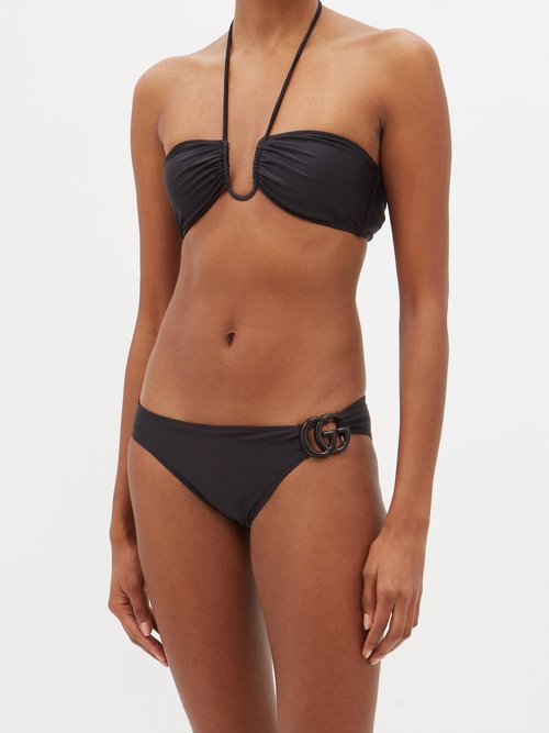 Gucci Monogram GG Logo Two-Piece Bikini Set Swimwear For Sale at