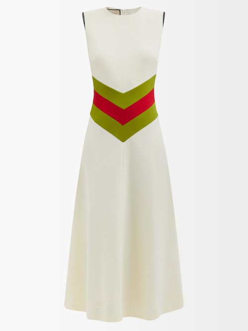 Web-stripe Sable Midi Dress