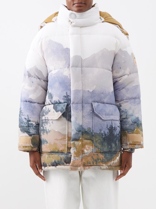 X The North Face Printed Down Coat
