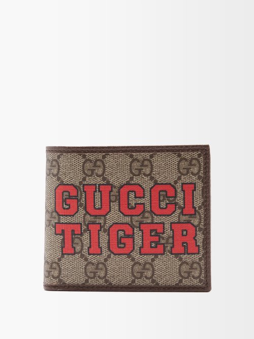 Gucci Tiger-print Gg-supreme Canvas Wallet