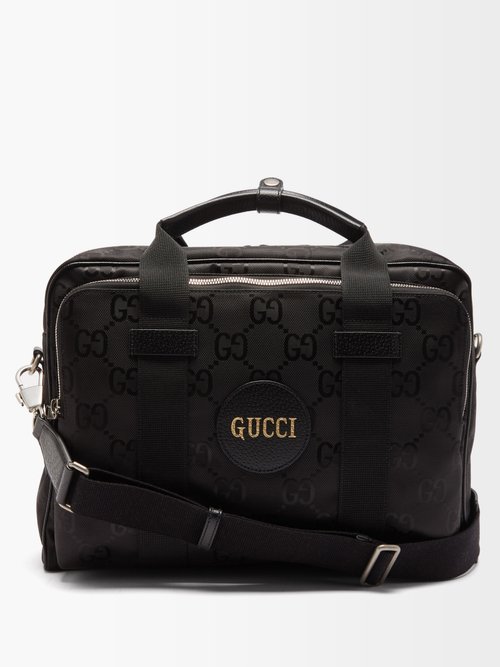 GG-monogram Leather-trim Nylon Briefcase