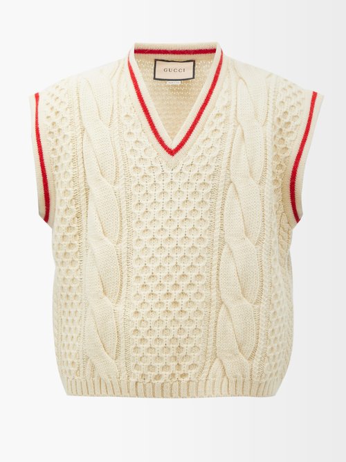 GG Cotton Jacquard Sweater Vest in Red - Gucci