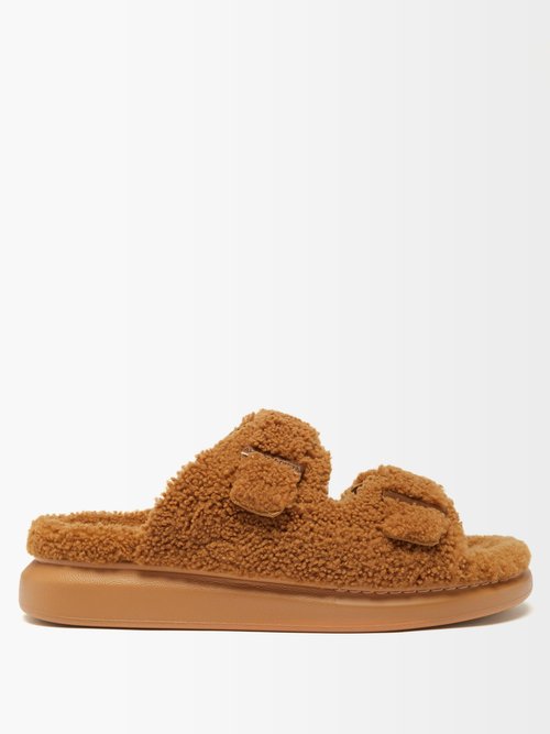 Alexander McQueen Shearling And Rubber Sandals