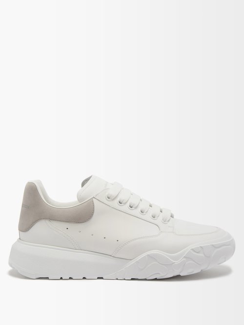 Alexander McQueen New Court Raised-sole Leather Trainers