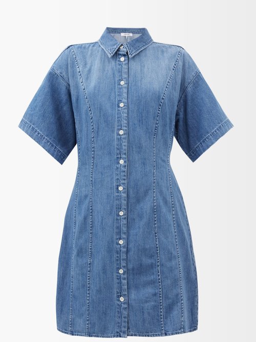 Buy Frame - Panelled Denim Dress Mid Denim online - shop best FRAME clothing sales