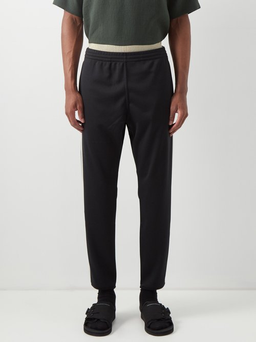 South2 West8 Logo-embroidered Jersey Track Pants In Black | ModeSens