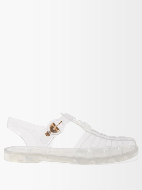 Logo-embossed Rubber Jelly Flat Sandals