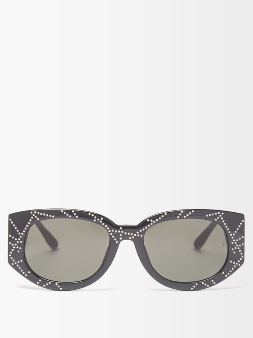 Linda Farrow X Sara Shakeel Debbie Crystal-studded Sunglasses