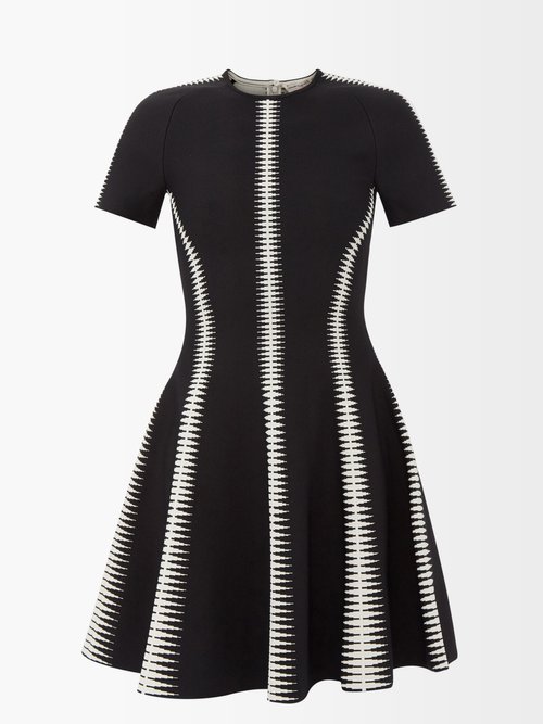 Alexander McQueen Spine-jacquard Knitted Mini Dress
