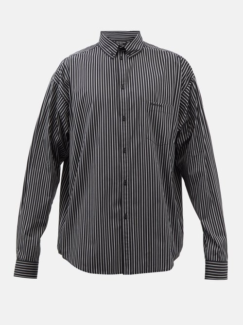 Balenciaga Patch-pocket Striped Cotton-poplin Shirt