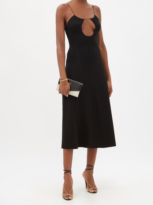 Saint Laurent - Cutout Wool-crepe Dress Black