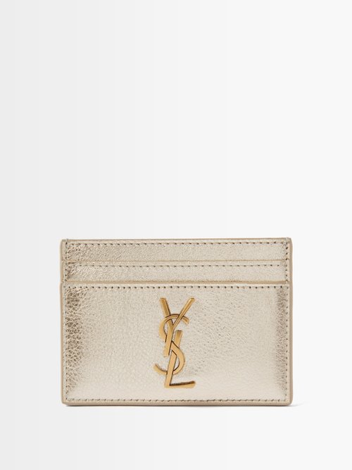 Ysl-plaque Grained Leather Cardholder