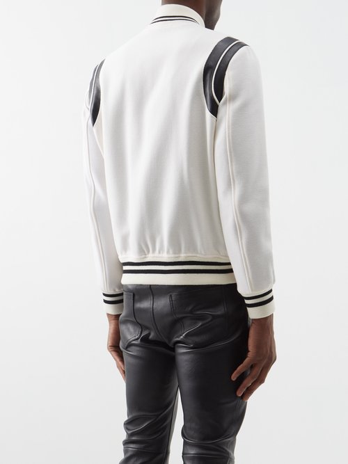 Saint Laurent Men's Lurex Leather-Trim Teddy Jacket