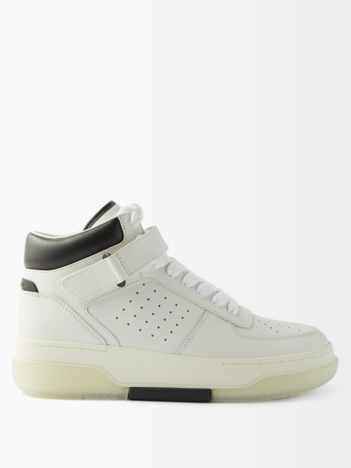 Stadium Perforated Leather High-top Trainers