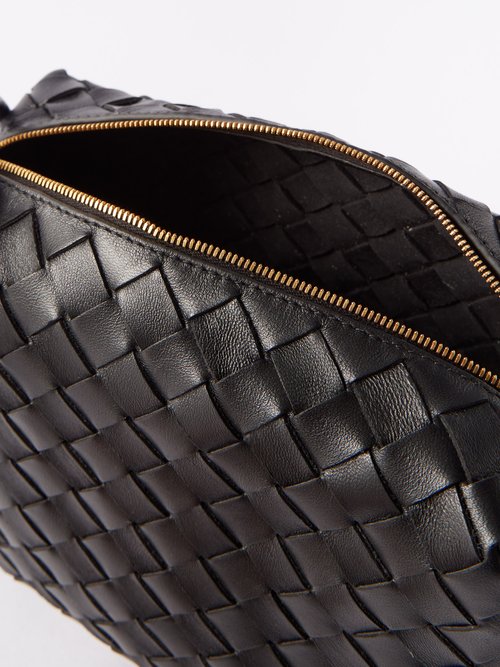 Black Loop mini Intrecciato-leather cross-body bag, Bottega Veneta