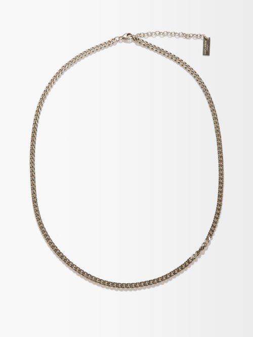 Saint Laurent Curb-chain Necklace In Silver | ModeSens