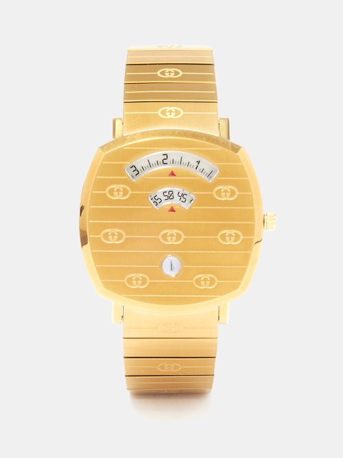 Grip Two-window Gold Pvd Watch
