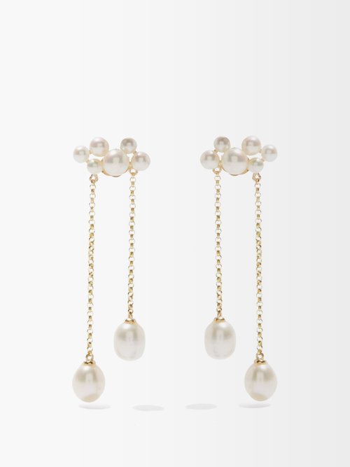 Anissa Kermiche Wuthering Heights Pearl 14kt Gold Earrings