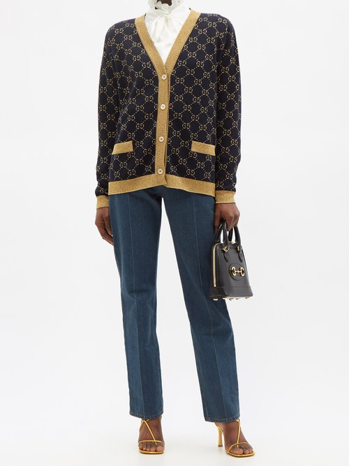 Gucci Metallic Jacquard-knit Cotton-Blend Cardigan