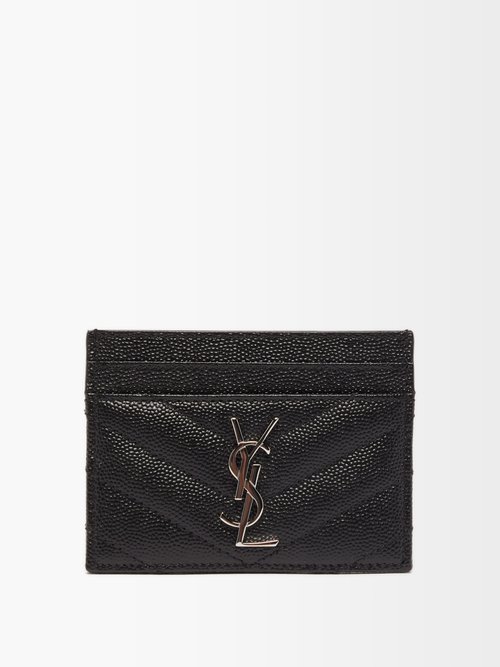 Ysl-plaque Quilted-leather Cardholder