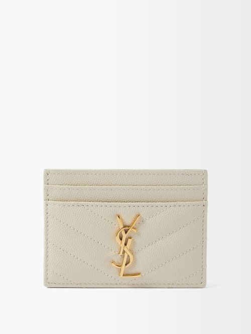 Ysl-logo Quilted-leather Cardholder